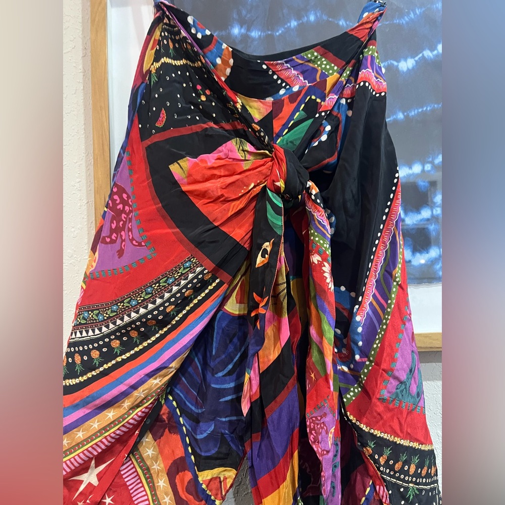 Farm Rio | Patterned Scarf Wrap Pants - Picture 8 of 9